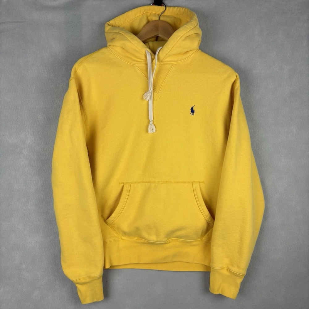 Polo Ralph Lauren Hoodie Men’s Small Yellow Long Sleeve Fleece Casual Loungewear